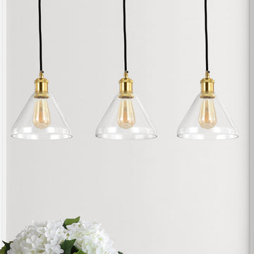 Kiawah Island 30.5" Metal/Glass Contemporary Modern LED Pendant - JONATHAN Y